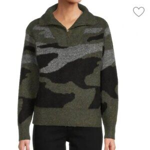 NWT RD Style Conscious Green Camouflage Long Sleeve Pull Over Sweater Size Large